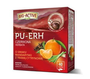 Big-Active - Pu-Erh - Herbata czerwona o smaku mandarynki z trawą cytrynową (40tb x1,8g) (promocja)