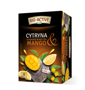 Big-Active Herbata Czarna Aromatyzowana o Smaku Mango i Cytryny. 20 torebek x 2g (promocja)