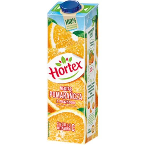 Hortex Pomarańcza z miąższem nektar karton 1L (promocja) 5519931a06c117e5648755c62cde8303