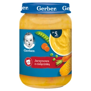 Gerber Zupka jarzynowa z cielęciną po 5 miesiącu 190 g (promocja)