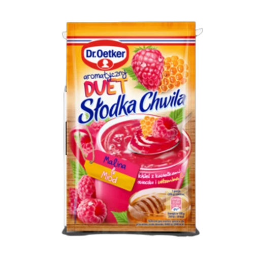 Dr.Oetker Słodka Chwila Aromatyczny DUET Kisiel z owocami smak malina/miód 31,5g (promocja) 6448631d90a14015825808a2f7502dfd