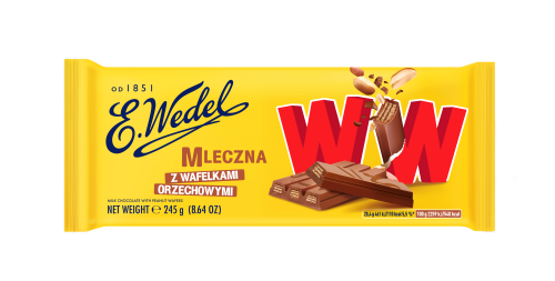 Czekolada Mleczna z wafelkami orzechowymi WW E. Wedel 245g