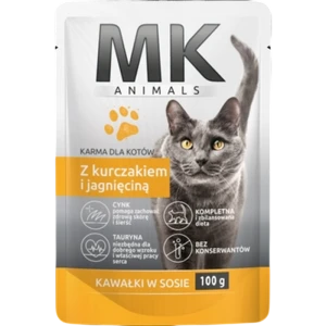 MK ANIMALS Saszetka dla kotów z kurczakiem i jagnięciną100 g