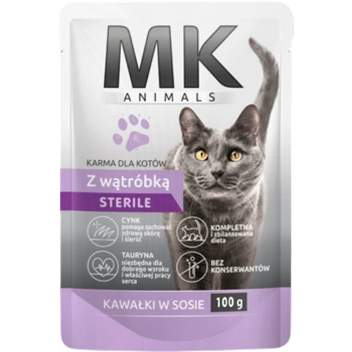 MK ANIMALS Saszetka dla kotów z wątróbką Sterile 100 g 169998-Photoroom.png