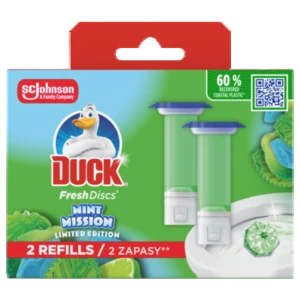 Duck® Fresh Discs® Mint Mission - żelowy krążek do toalet, podwójny zapas do toalety 2x36ml