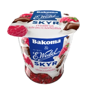 Bakoma&Wedel jogurt skyr duo malina straciatella 150g