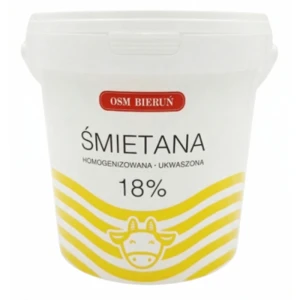 Śmietana homogenizowana Ukwaszona 18% 1kg OSM Bieruń