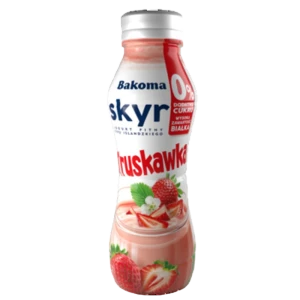 Bakoma SKYR pitny 0% cukru TRUSKAWKOWY 300 g