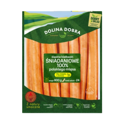 Śląskie kiełbaski śniadaniowe 100% mięsa 800 g Dolina Dobra image-editor%2Fzip-import%2F1776887532519-202-17553fe58cf2.png