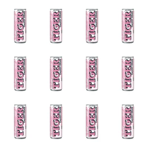 Tiger Zero Sugar o smaku Wild Strawberry gazowany napój energetyzujący 250 ml X12