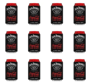 Jack Daniel's Tennessee Whiskey mixed with Coca Cola Zero 5% Vol. 330ml X12