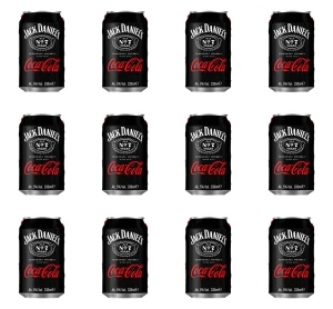 Jack Daniel's Tennessee Whiskey mixed with Coca Cola 5% Vol. 330ml X12