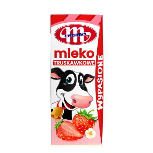 Mleko Wypasione truskawkowe UHT Mlekovita 200ml