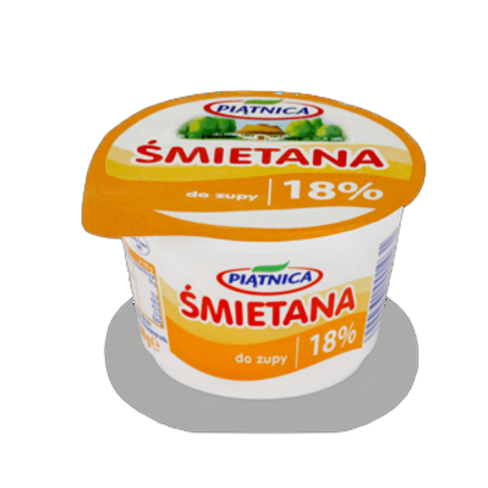 Śmietana 18% Piątnica 200 g Śmietana 18% Piątnica 200g