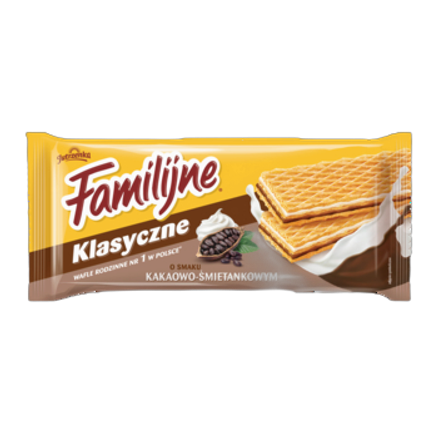 Wafle Familijne o smaku kakaowo-śmietankowym 180 g Wafle Familijne o smaku kakaowo-śmietankowym 180g