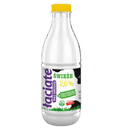 Mleko Łaciate świeże bez laktozy 2% butelka 1 l Mleko Łaciate świeże bez laktozy 2% butelka 1l