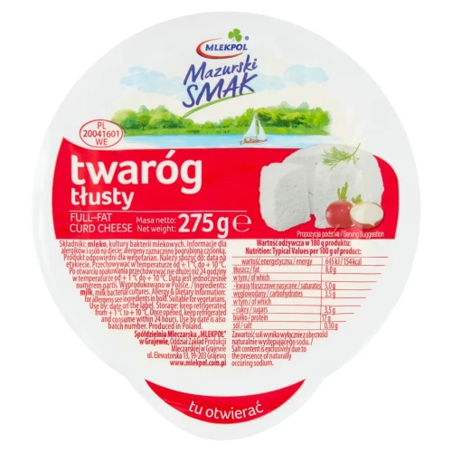 Twaróg Mazurski Smak tłusty Mlekpol 275 g mlekpol-mazurski-smak-twarog-tlusty-275-g-5altl8.webp