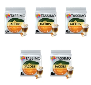 Tassimo Jacobs Latte Macchiato Caramel Kawa mielona 8 kapsułek i mleko 8 kapsułek 268 g X5