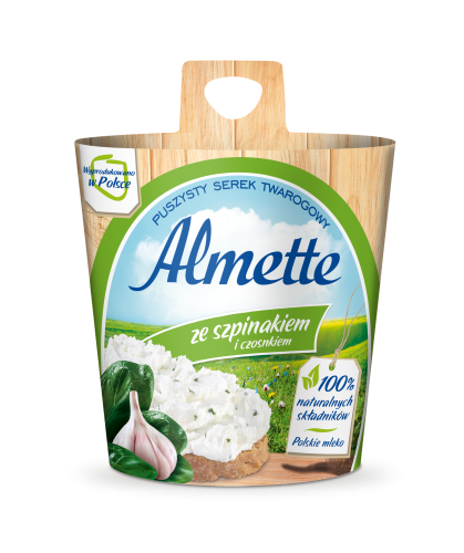 Serek Almette ze szpinakiem i czosnkiem 150 g Serek Almette ze szpinakiem i czosnkiem 150g