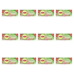 Lipton herbata zielona o smaku maliny i truskawki 20tb X12