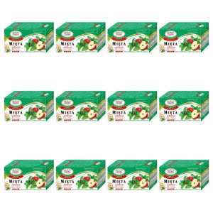 Malwa Mięta z jabłkiem Herbatka ziołowo-owocowa 20 torebek 40 g (20x2 g) X12