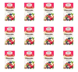 Malwa Herbata Owocowa - Ekspresowa Herbatka Wieloowocowa 20 Torebek 40g X12