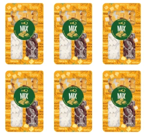 DELI Q MIX Cheddar Red kostki/ Ser kozi kostki/ Mini Salami Pleśniowe, 200g X6