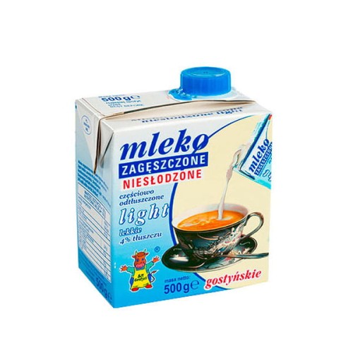 Mleko zagęszczone niesłodzone gostyńskie light 4% tł. 500 g Mleko-zagęszczone-nieslodzone-gostyńskie-light-4-500g-1.jpg