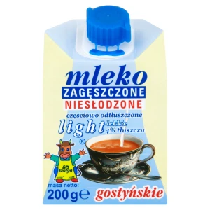 Mleko zagęszczone niesłodzone gostyńskie light 4% tł. 200 g