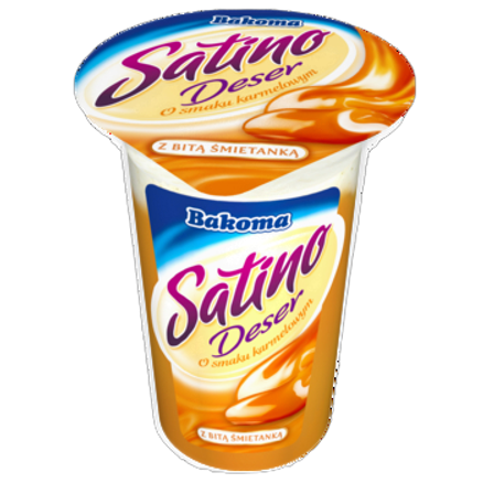 Satino deser o smaku karmelowym z bitą śmietanką 170 g Satino deser o smaku karmelowym z bitą śmietanką 170g