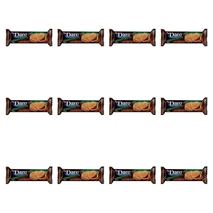 DARE - Ciastka pełnoziarniste z kremem mleczno-kakaowym - 100 g X12