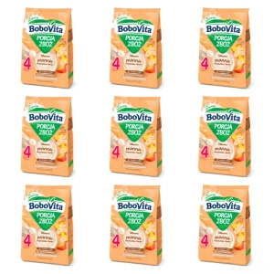 BoboVita Porcja Zbóż Kaszka mleczna manna brzoskwinia-banan po 4 miesiącu 210 g X9