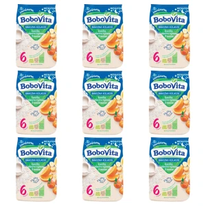 BoboVita Smaczna Kolacja Kaszka mleczno-ryżowa 3 owoce po 6 miesiącu 230 g X9