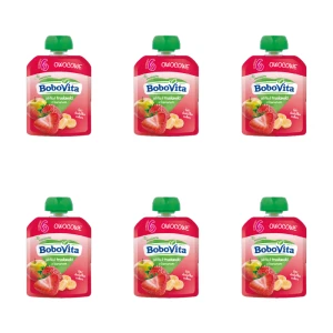 BoboVita Jabłka i truskawki z bananem po 6 miesiącu 80 g X6