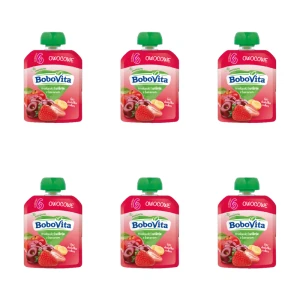 BoboVita Truskawki i wiśnie z bananem po 6 miesiącu 80 g X6