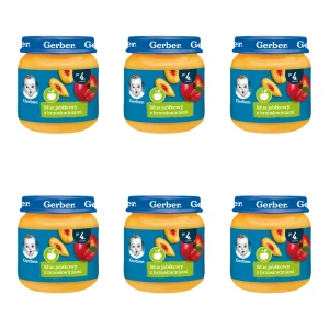 Gerber Deserek Mus jabłkowy z brzoskwiniami po 4 miesiącu 125 g X6