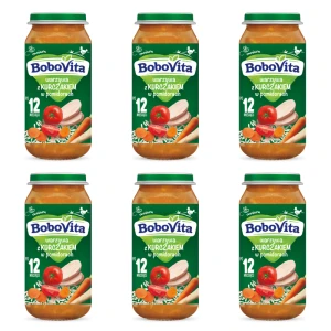 BoboVita Warzywa z kurczakiem w pomidorach po 12. miesiącu 250 g X6