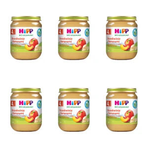 HiPP BIO od pokoleń, Brzoskwinie z bananami, po 4. m-cu, 125 g X6