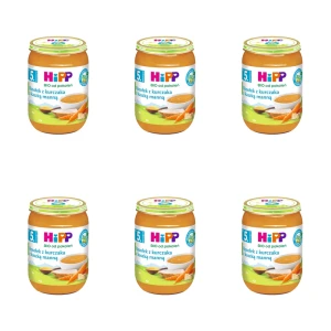 HiPP BIO od pokoleń, Rosołek z kurczaka z kaszką manną, po 5. m-cu, 190 g X6