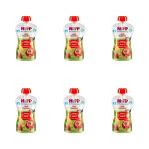 HiPP BIO od pokoleń, Jabłka-Truskawki-Banany, po 6. m-cu, 100 g X6