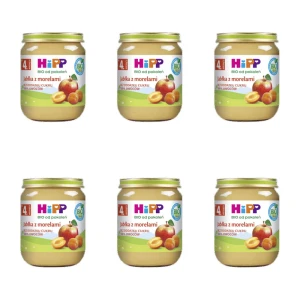 HiPP BIO od pokoleń, Jabłka z morelami, po 4. m-cu, 125 g X6
