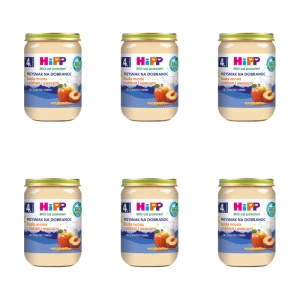 HiPP BIO Przysmak na Dobranoc Kaszka manna z mlekiem i owocami po 4. miesiącu 190 g X6