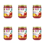 HiPP BIO od pokoleń, Maliny i jabłka z kleikiem ryżowym, po 5. m-cu, 190 g X6