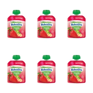 BoboVita Banan jabłko truskawki i kiwi po 6 miesiącu 80g X6