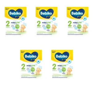 Bebiko 2 NUTRIflor Expert Mleko następne dla niemowląt powyżej 6. miesiąca życia 600 g X5