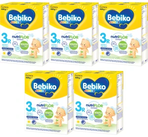 Bebiko Junior 3R NUTRIflor Expert Mleko z kleikiem ryżowym dla dzieci powyżej 1. roku życia 600 g X5