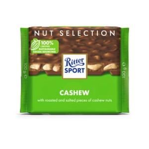 Czekolada mleczna z orzechami nerkowca Ritter Sport 100 g