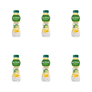 Jogurt Activia o smaku ananas-mango z nasionami i zbożami oraz szczepem bakterii ActiRegularis®. X6