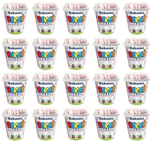 Bakuś Milk & Fun Jogurt o smaku waniliowym z piankami 128g X20