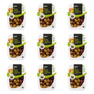 BIO Oliwki zielone i kalamata marynowane - drylowane / Fresh Pack 200g Lyrakis Family X9